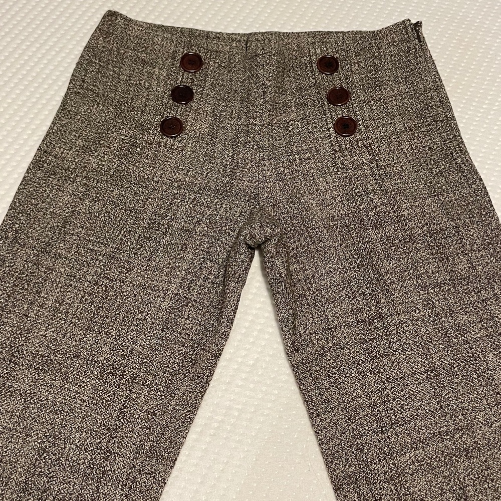 Tory Burch tweed sailor style wool flare slacks,